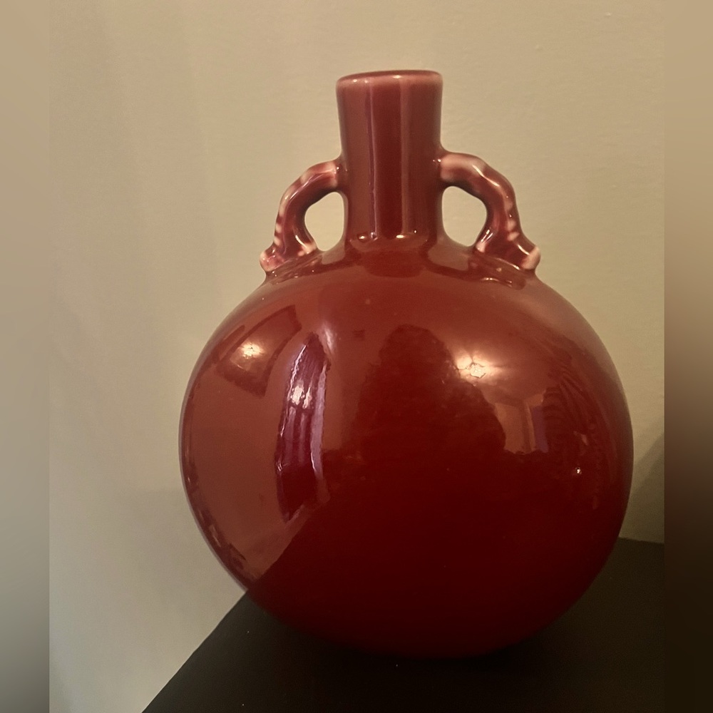 Ceramic Moon Flask Vase by Paul Milet replica made in Japan signed with sticker